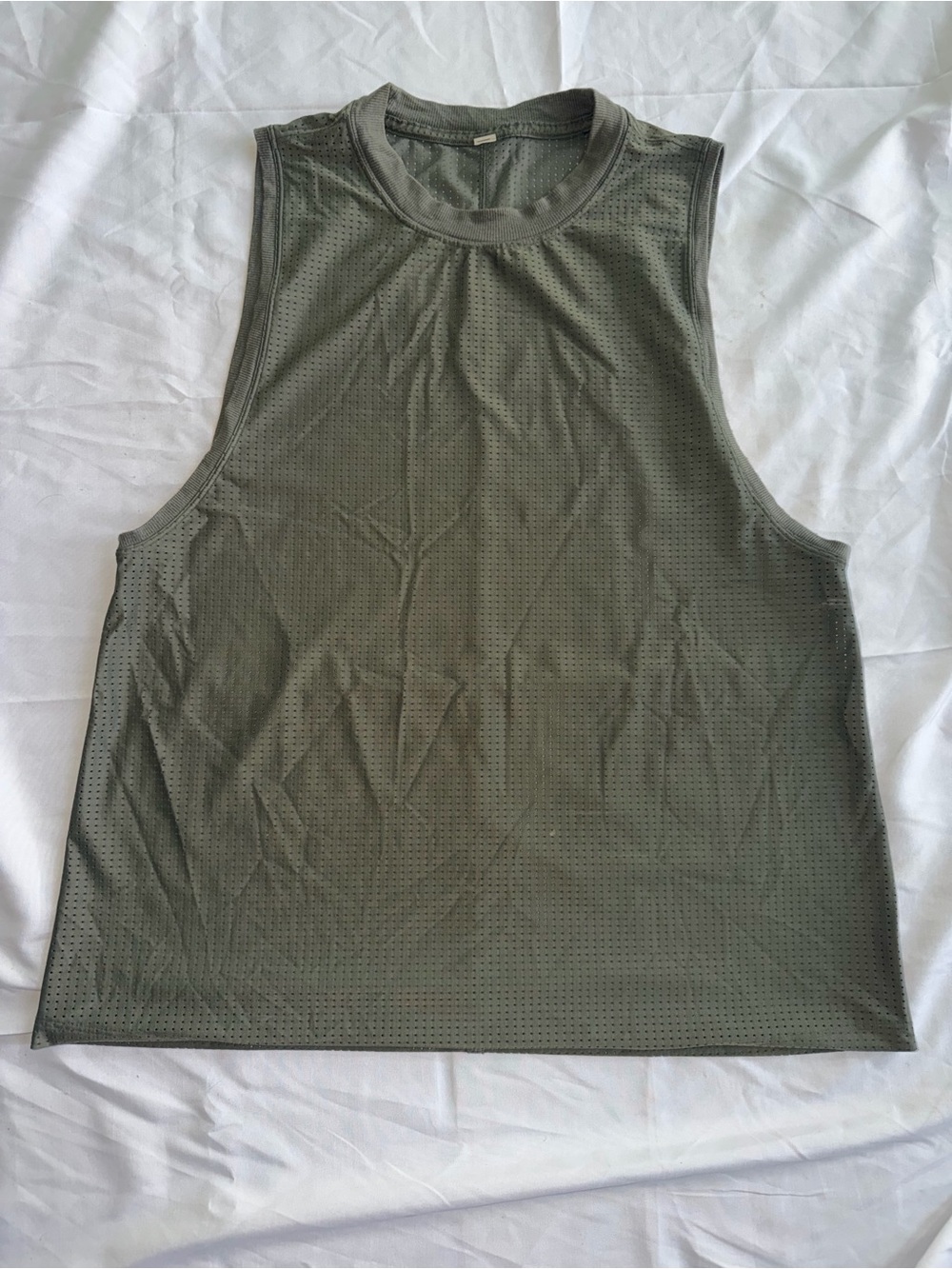 lululemon athletica Olive Green Perforated Tank Top